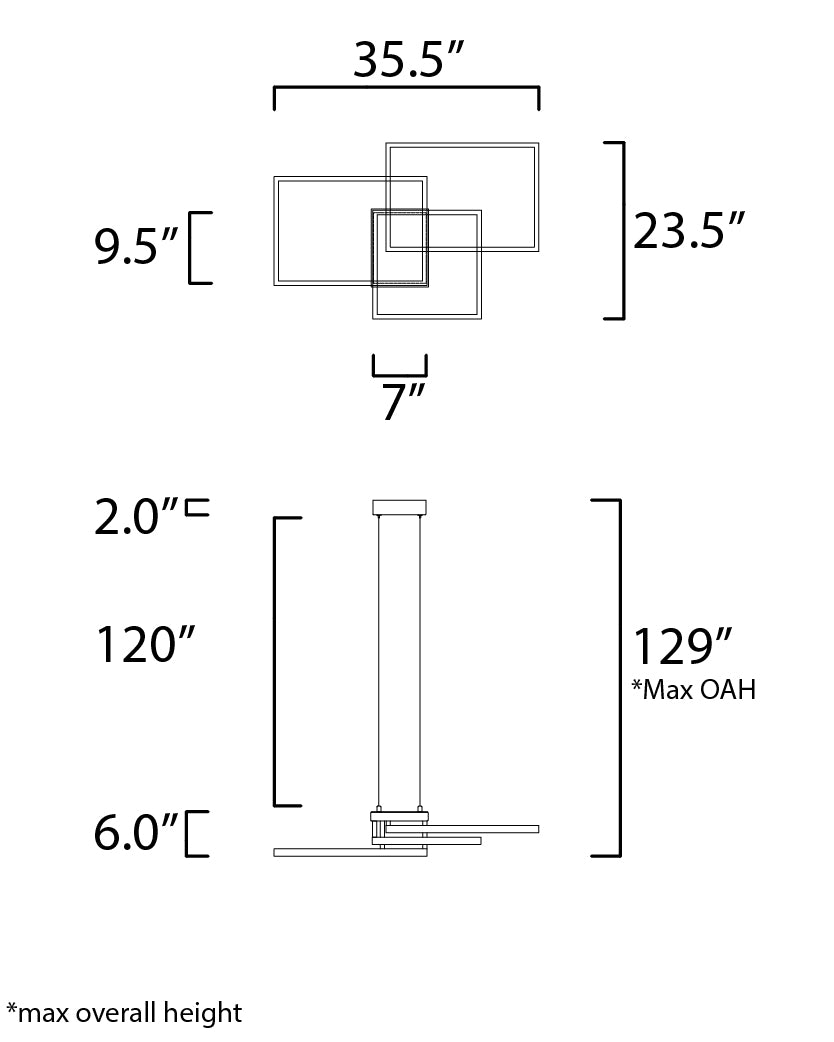 Traverse LED Pendant Black by ET2