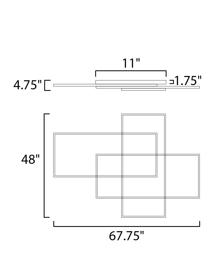 Traverse LED Flush/Wall Mount Black by ET2