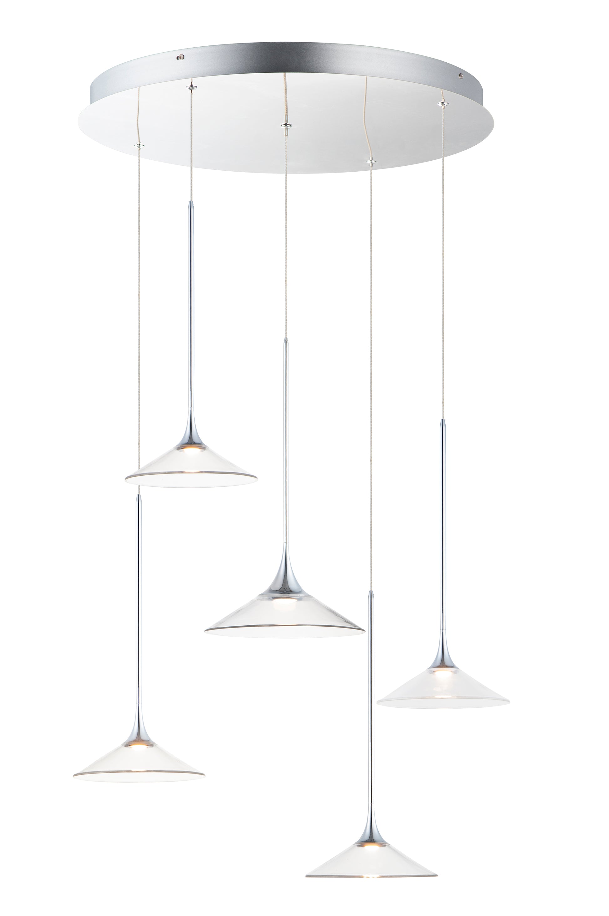 Cono LED 5-Light Pendant Polished Chrome by ET2