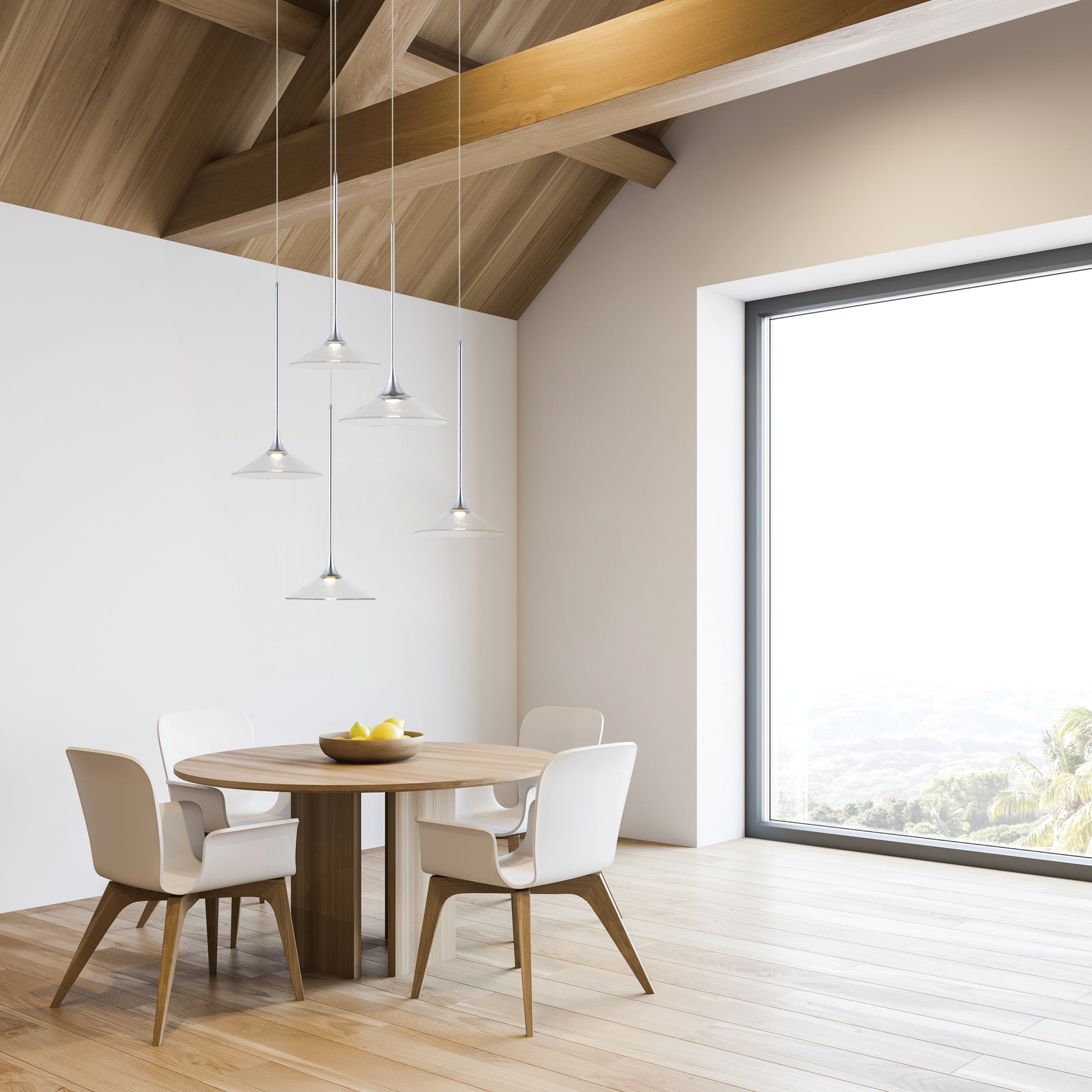 Cono LED 5-Light Pendant Polished Chrome by ET2