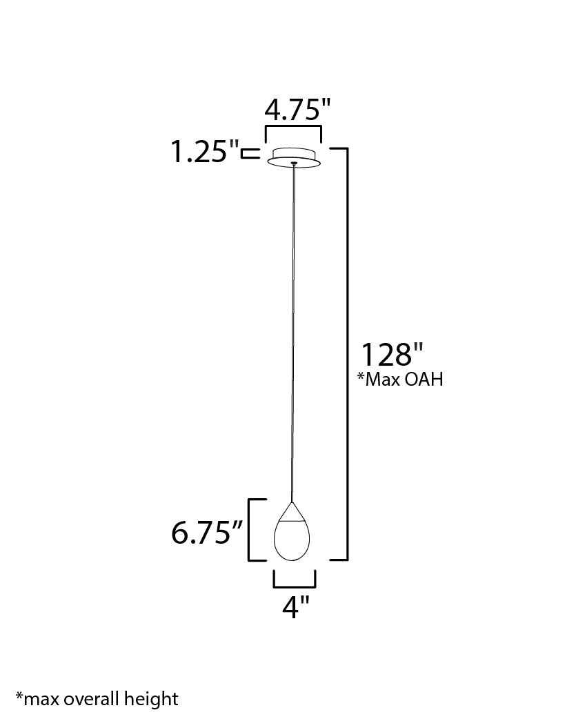 Dewdrop LED Mini Pendant Black by ET2