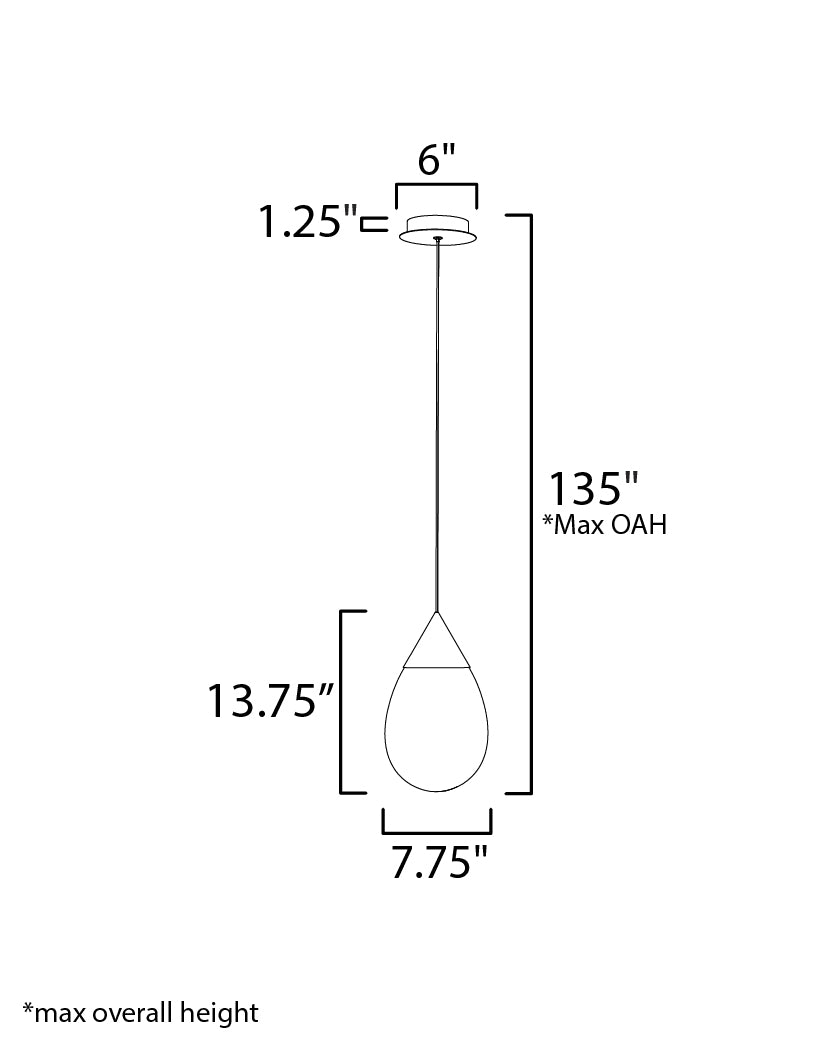 Dewdrop Large LED Pendant Black by ET2