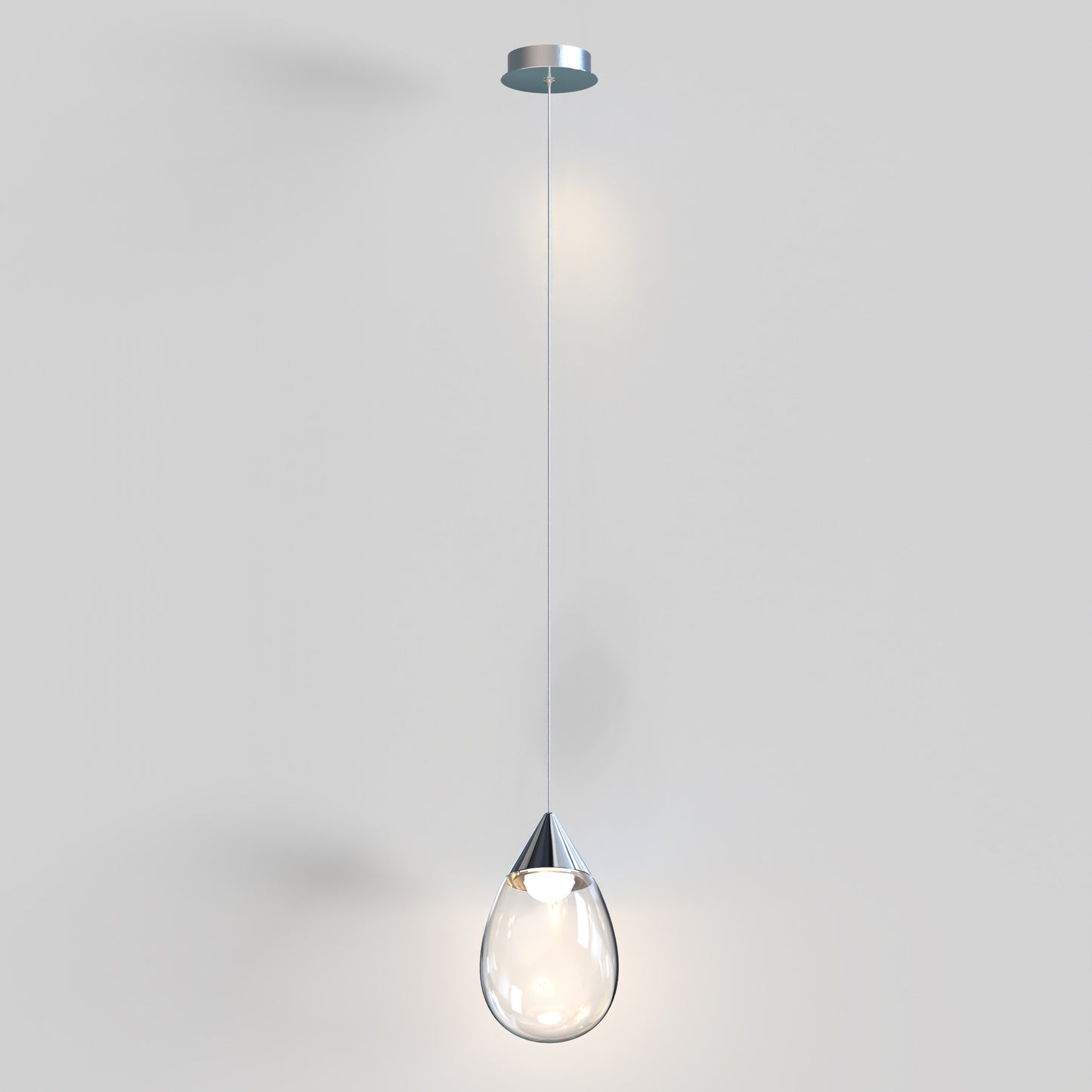 Dewdrop Large LED Pendant Polished Chrome by ET2