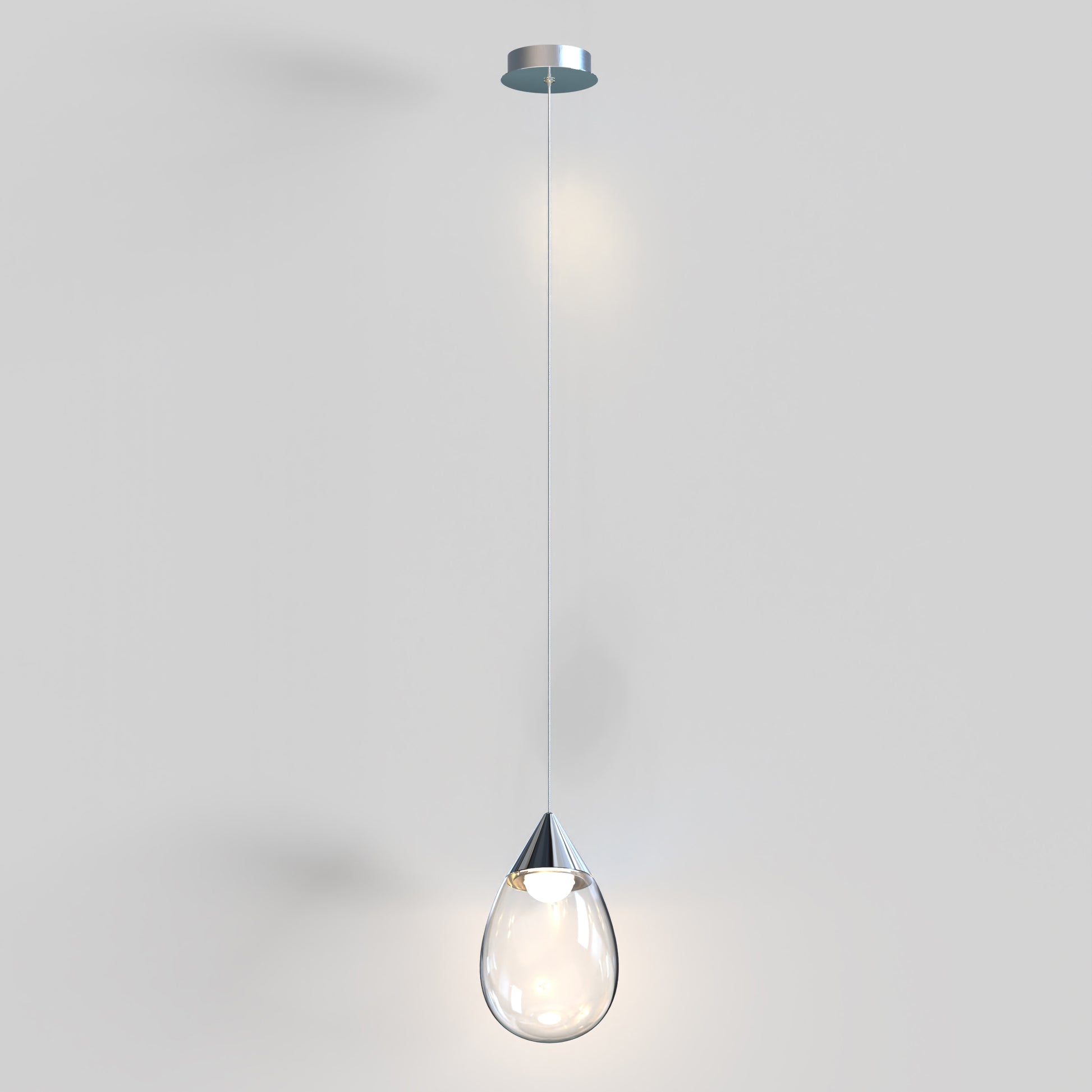 Dewdrop Large LED Pendant Polished Chrome by ET2
