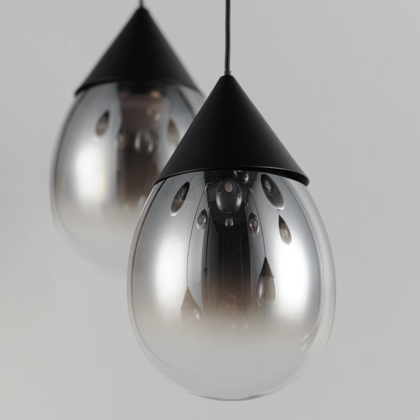 Dewdrop 3-Light LED Pendant Black by ET2