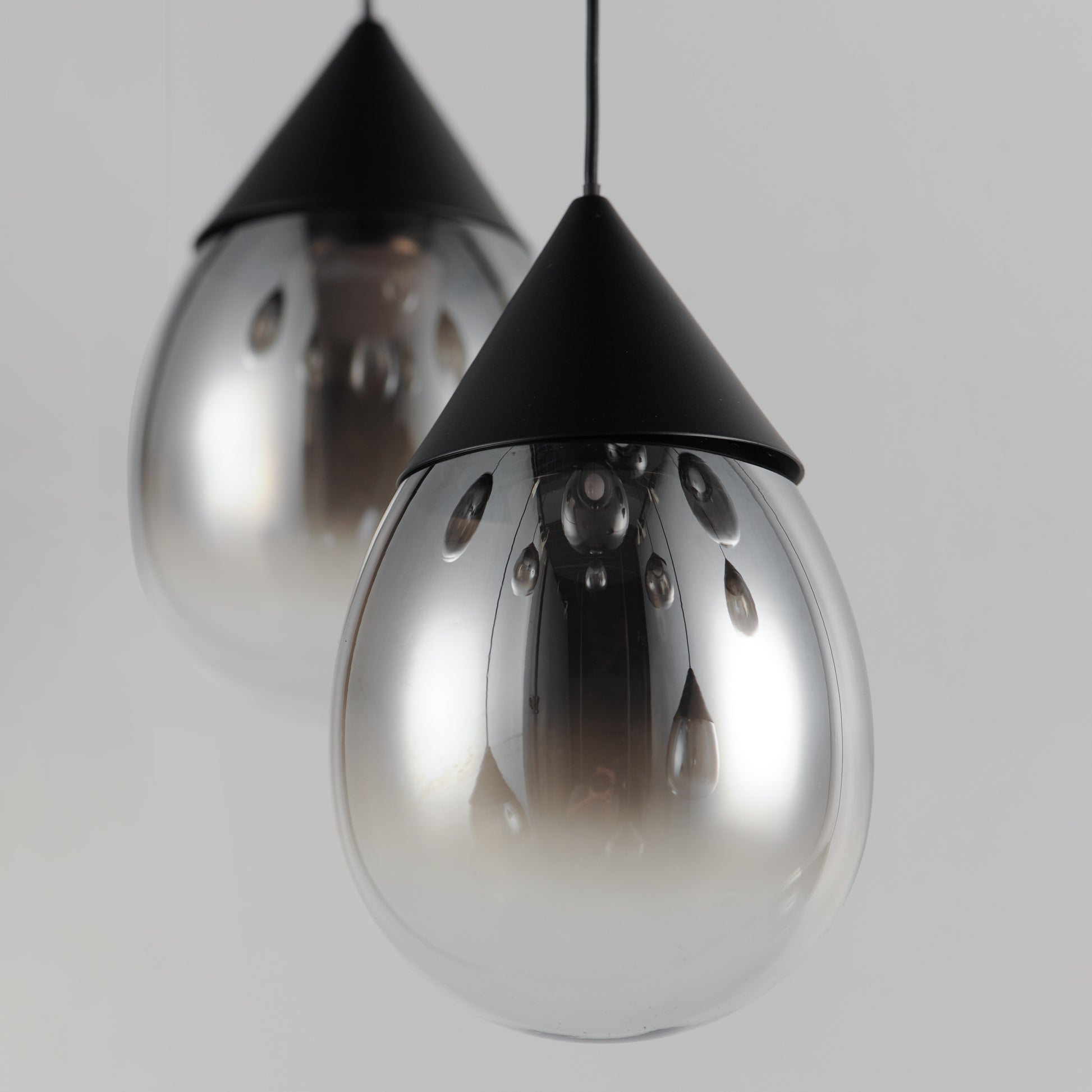 Dewdrop 3-Light LED Pendant Black by ET2