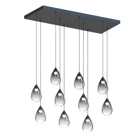 Dewdrop 10-Light LED Linear Pendant Black by ET2