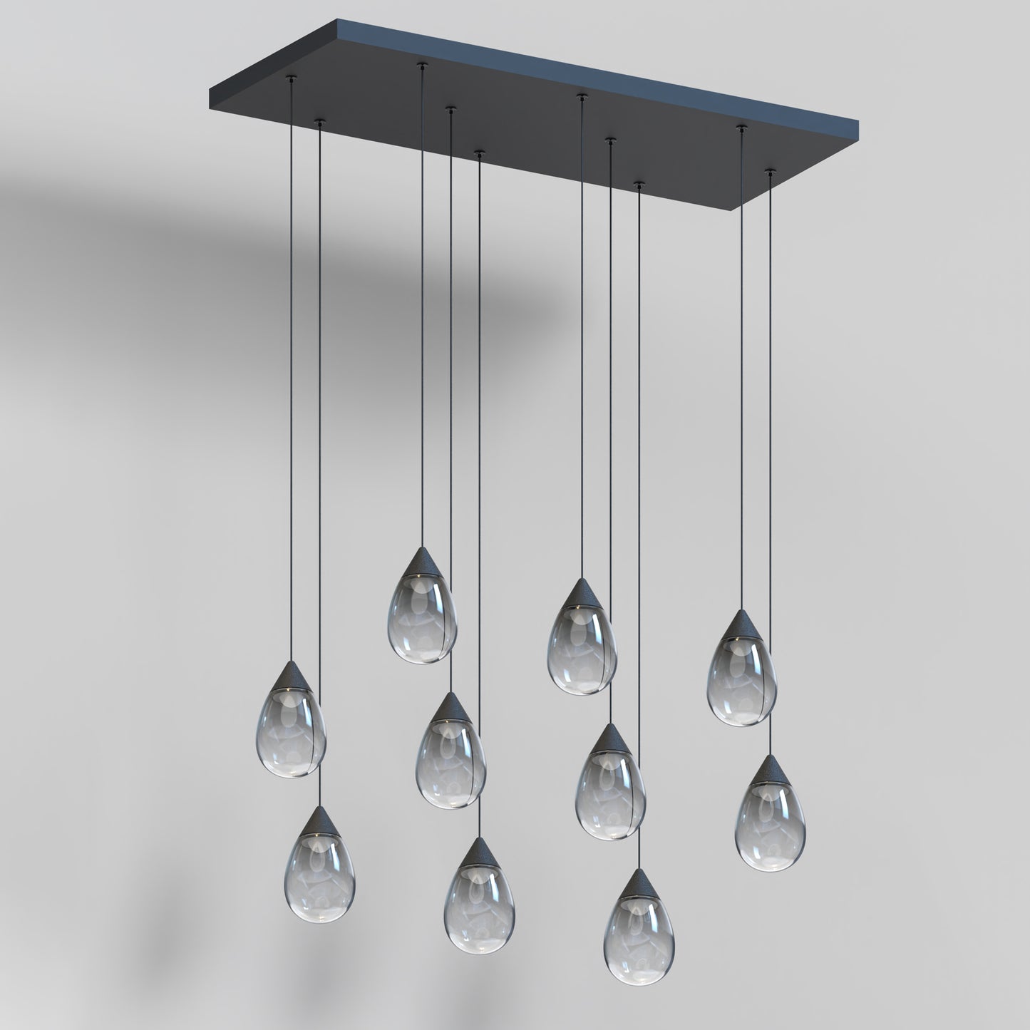 Dewdrop 10-Light LED Linear Pendant Black by ET2