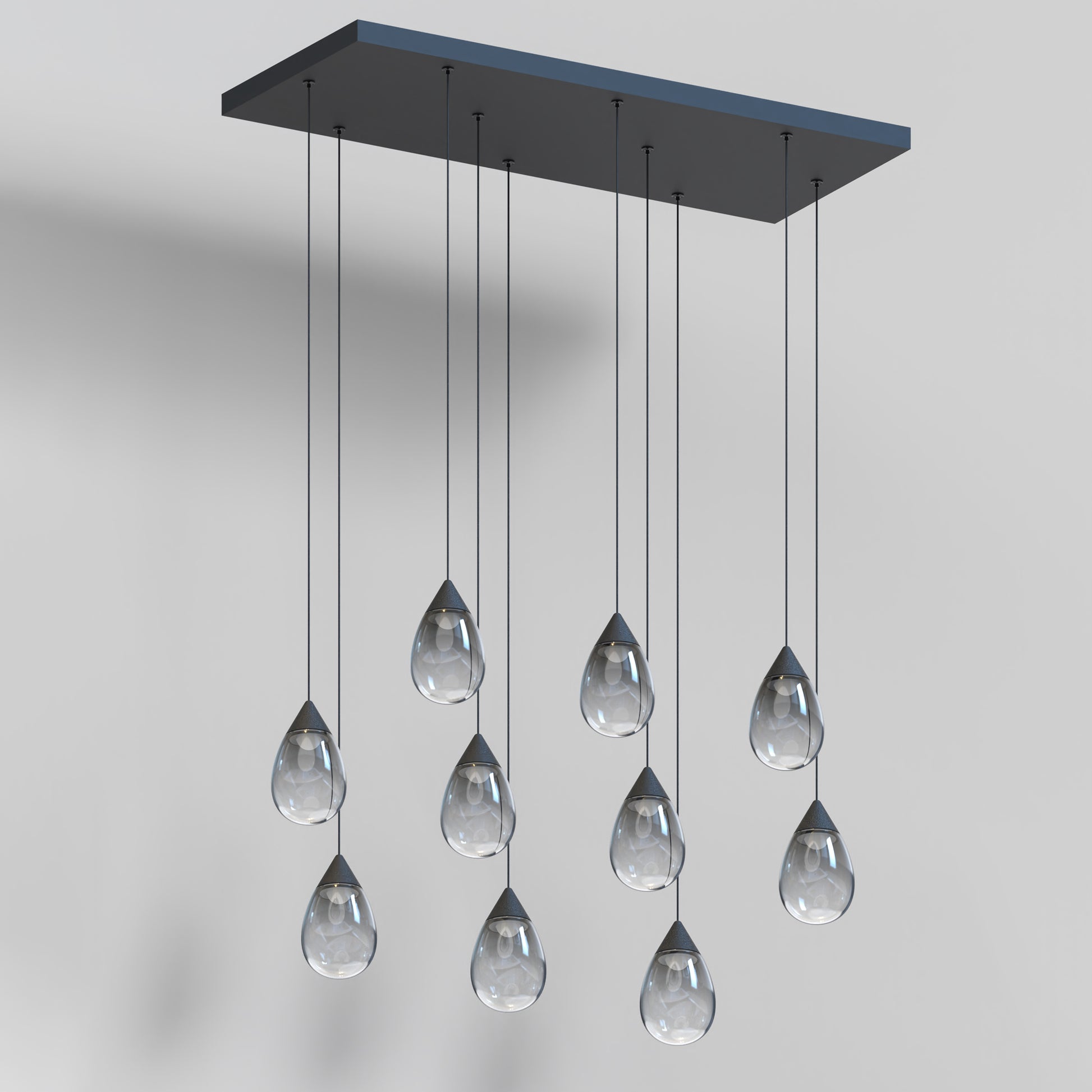Dewdrop 10-Light LED Linear Pendant Black by ET2