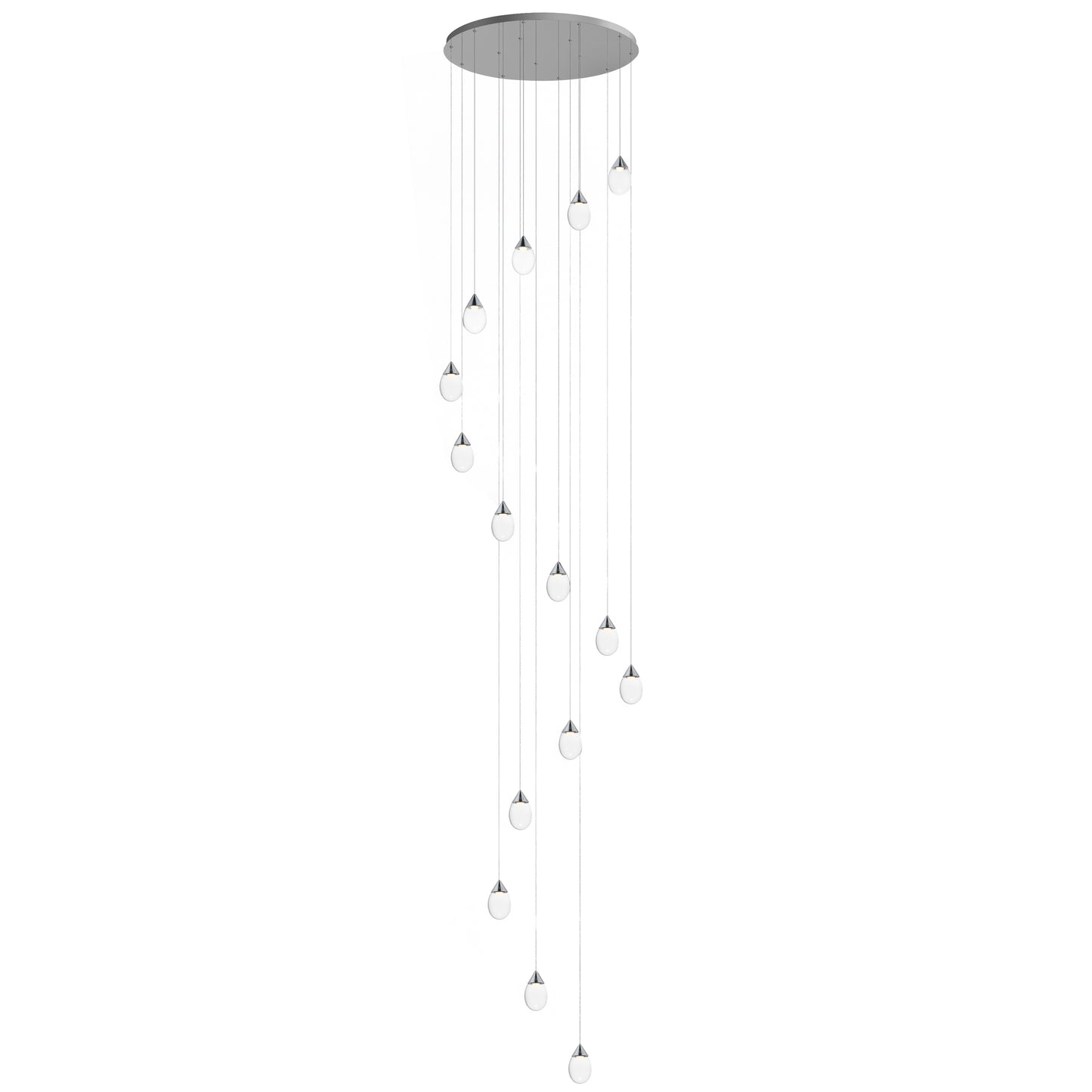 Dewdrop 15-Light LED Pendant Polished Chrome by ET2