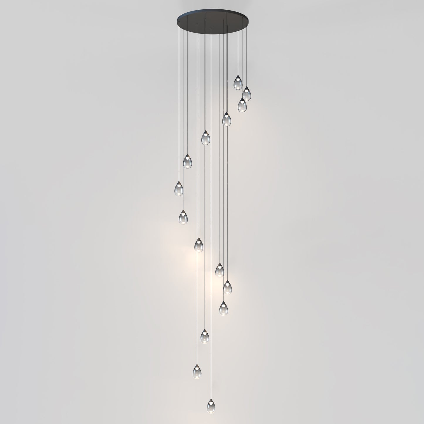Dewdrop 15-Light LED Pendant Black by ET2
