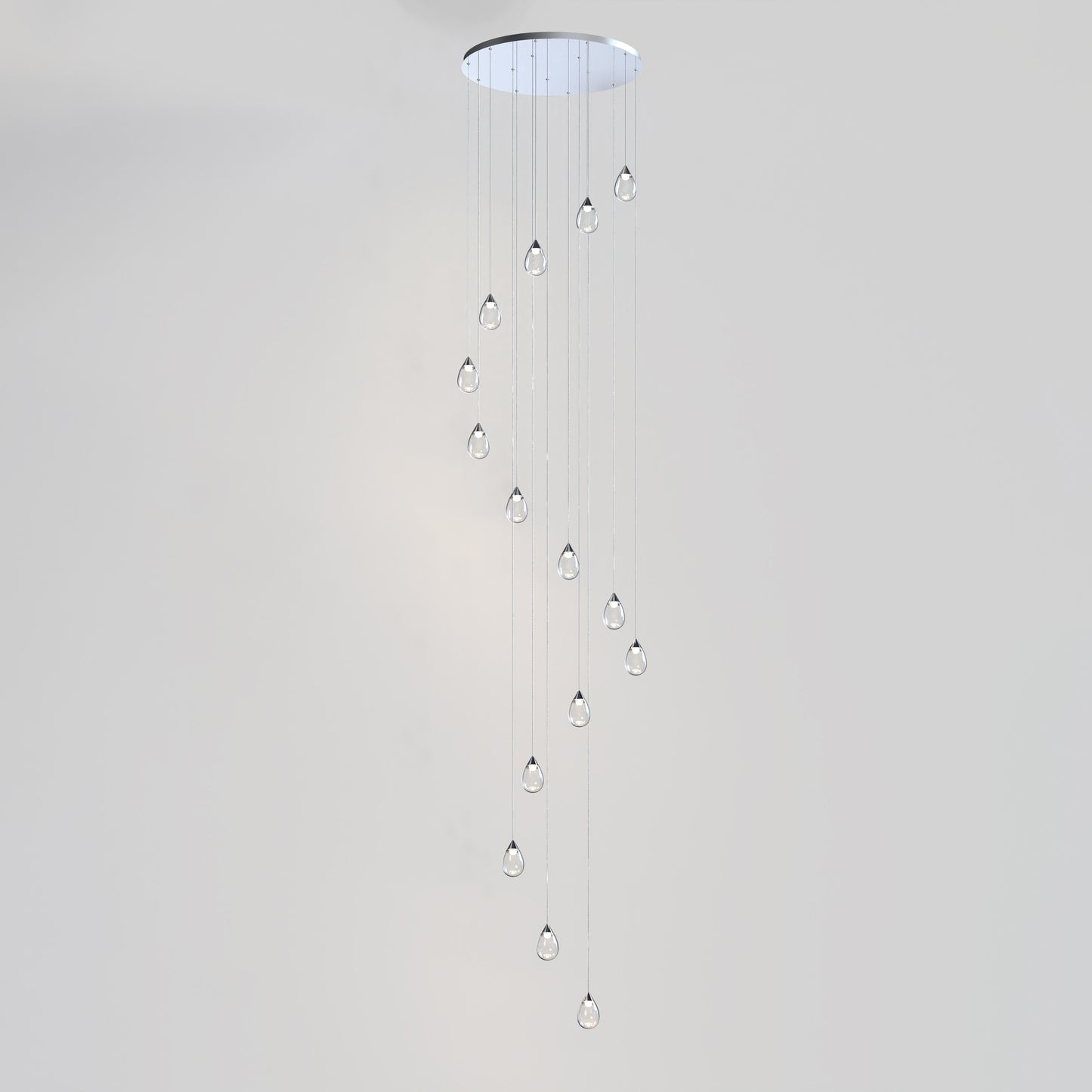 Dewdrop 15-Light LED Pendant Polished Chrome by ET2