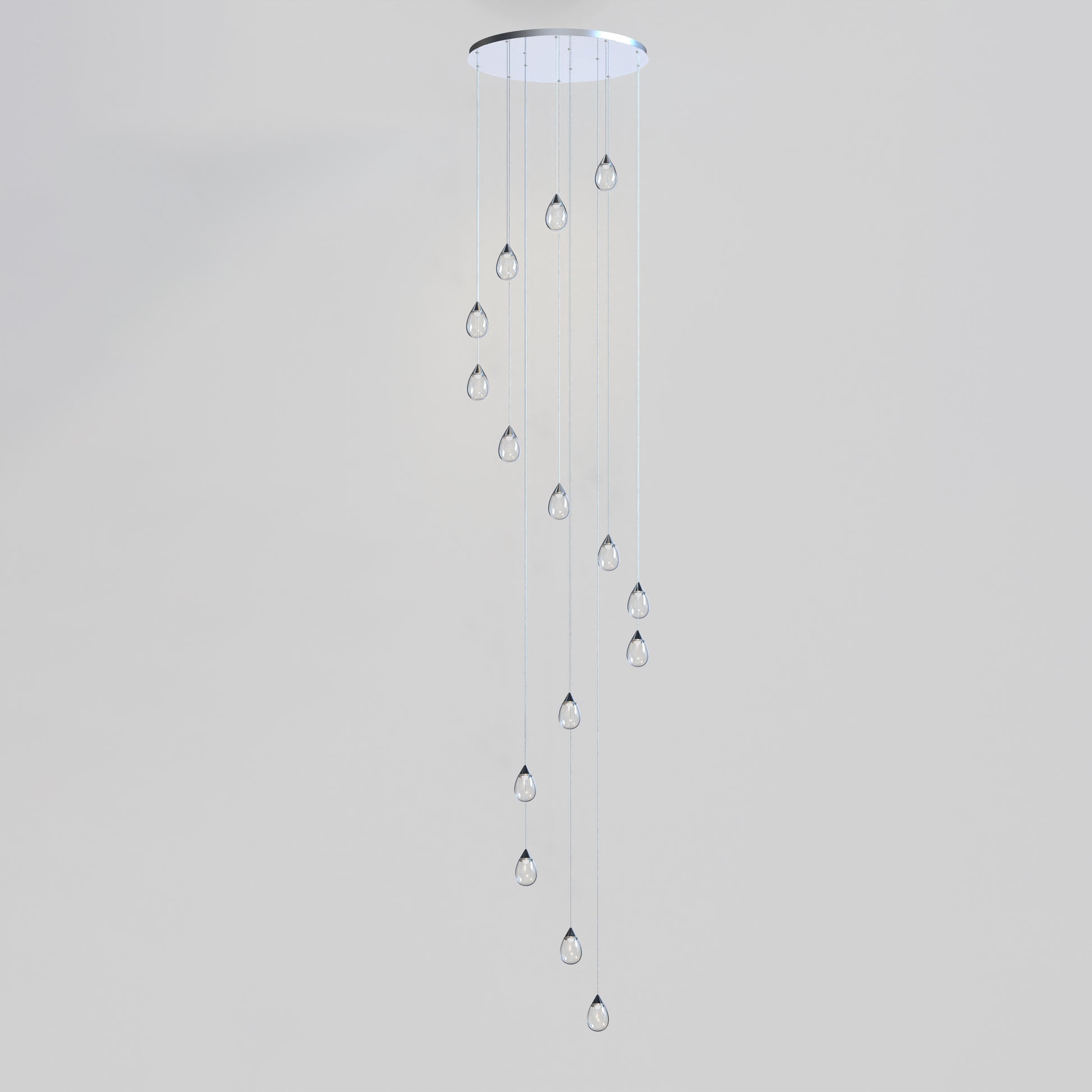 Dewdrop 15-Light LED Pendant Polished Chrome by ET2