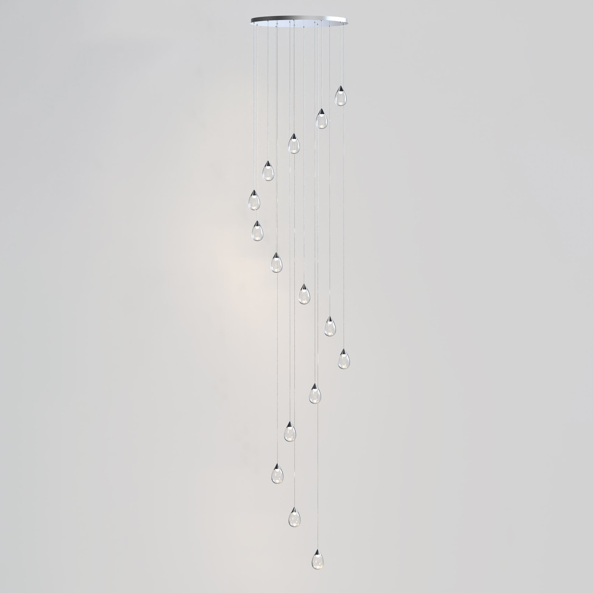 Dewdrop 15-Light LED Pendant Polished Chrome by ET2