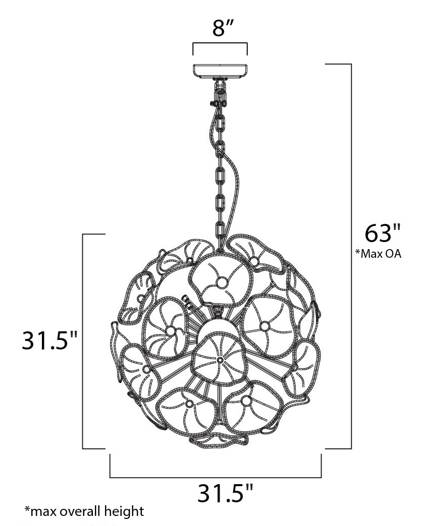 Fiori 28-Light Pendant Polished Chrome by ET2
