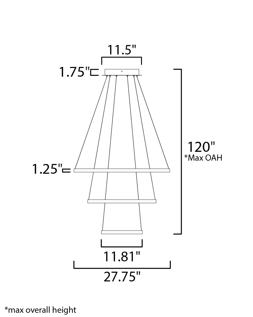Quad 3-Tier LED Pendant Bronze by ET2
