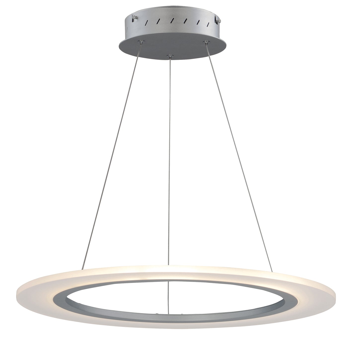 Saturn II 24" LED Pendant Matte Silver by ET2