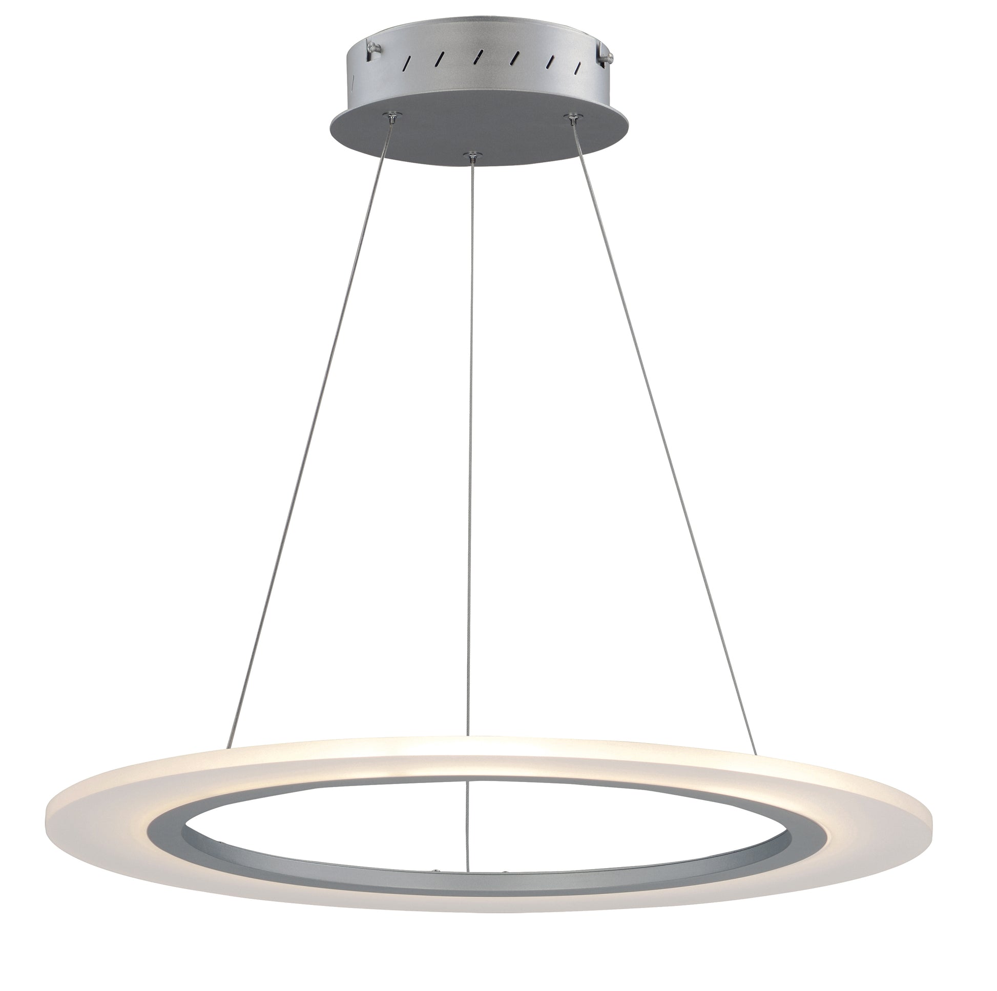 Saturn II 24" LED Pendant Matte Silver by ET2