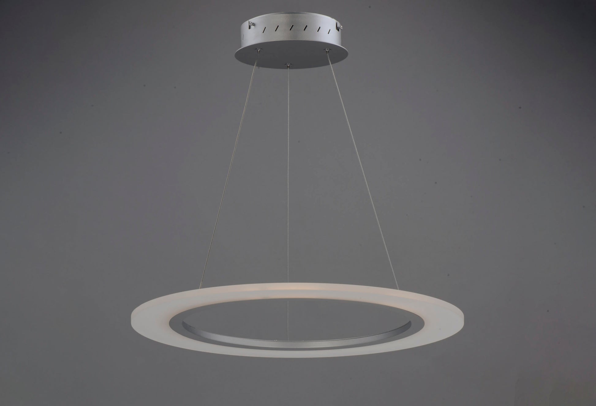 Saturn II 24" LED Pendant Matte Silver by ET2