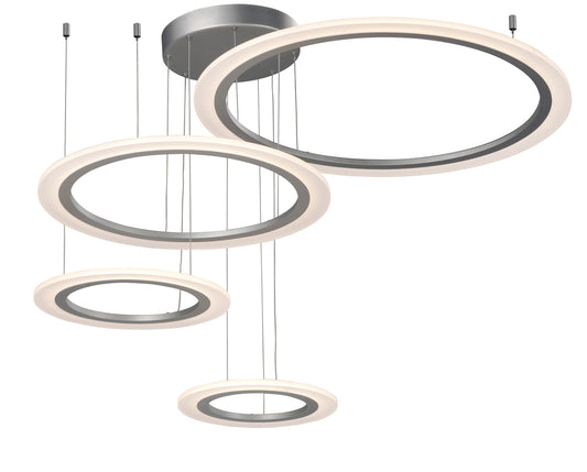 Saturn II 4-Light LED Pendant Matte Silver by ET2