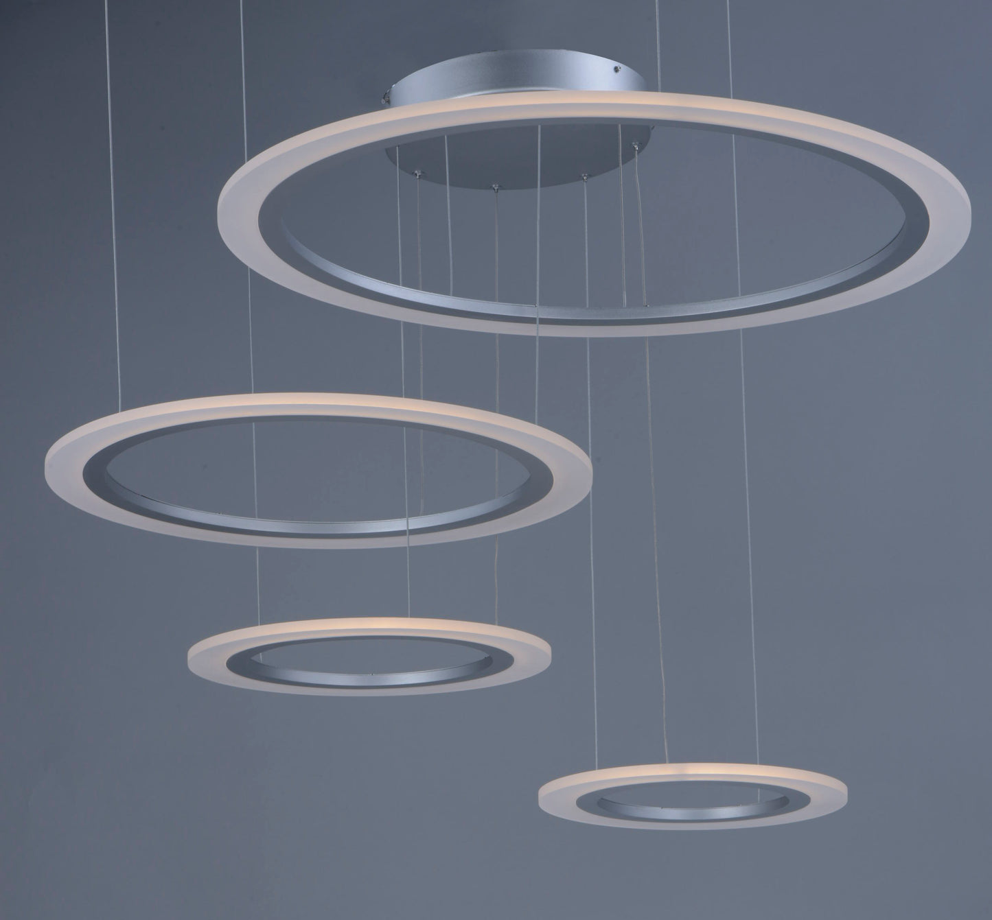 Saturn II 4-Light LED Pendant Matte Silver by ET2