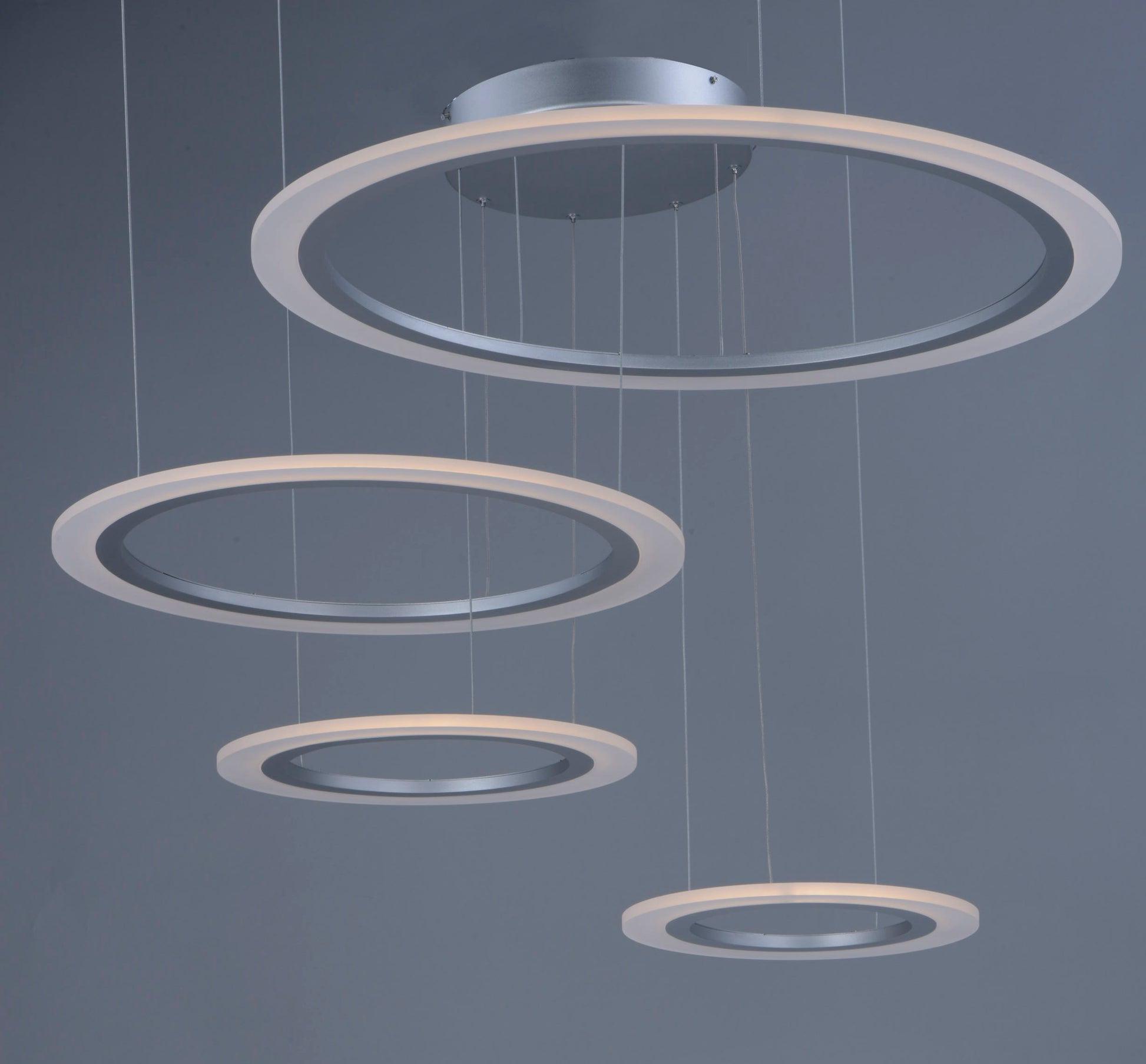 Saturn II 4-Light LED Pendant Matte Silver by ET2