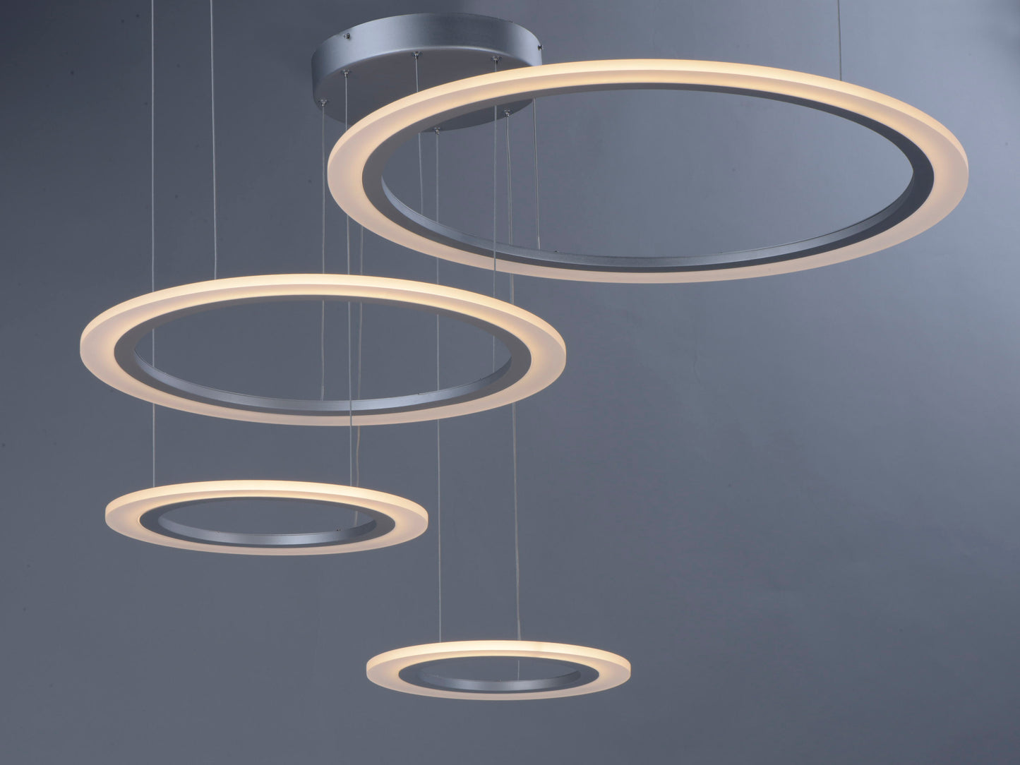 Saturn II 4-Light LED Pendant Matte Silver by ET2