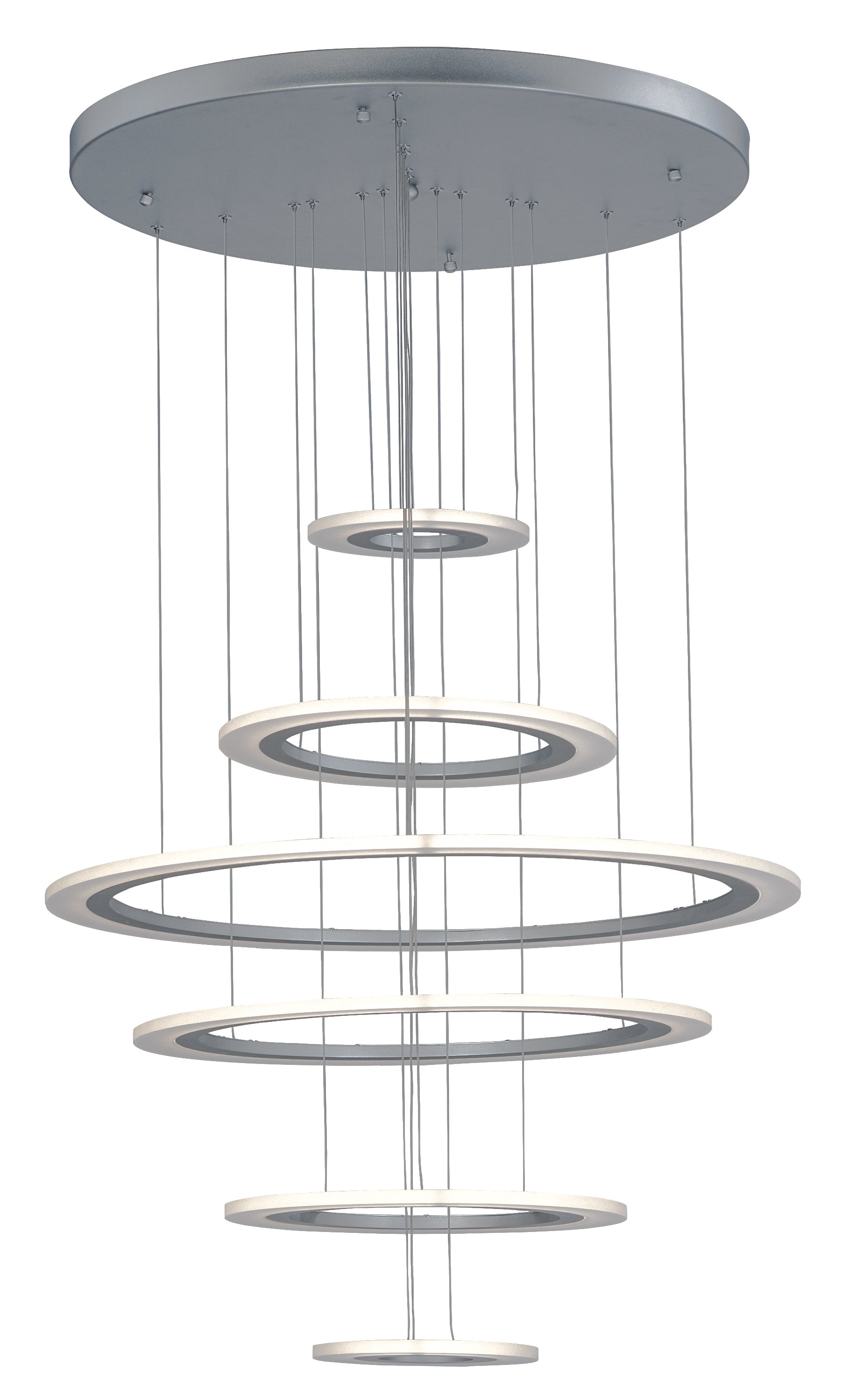 Saturn II 6-Light LED Pendant Matte Silver by ET2