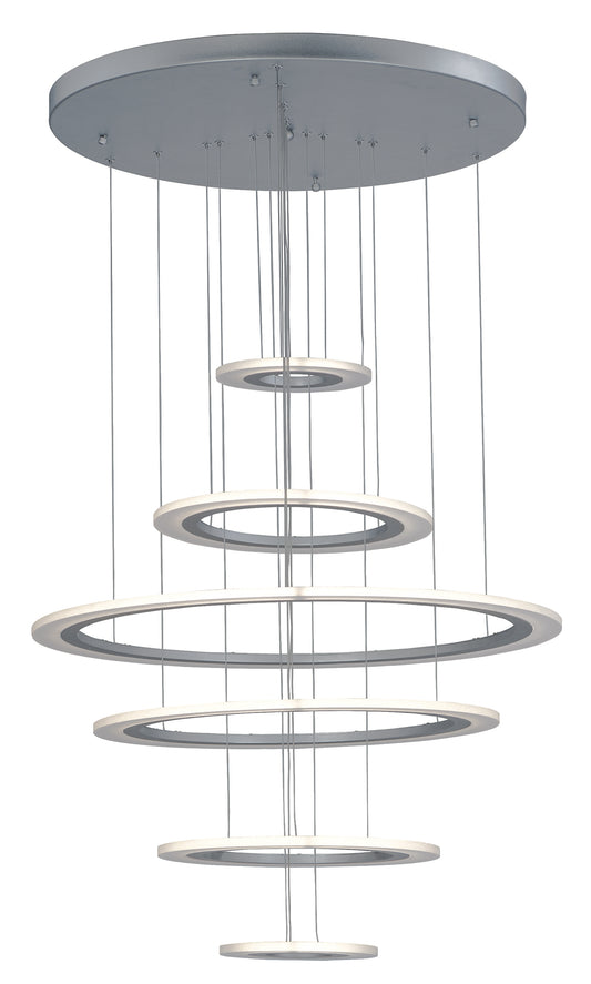 Saturn II 6-Light LED Pendant Matte Silver by ET2