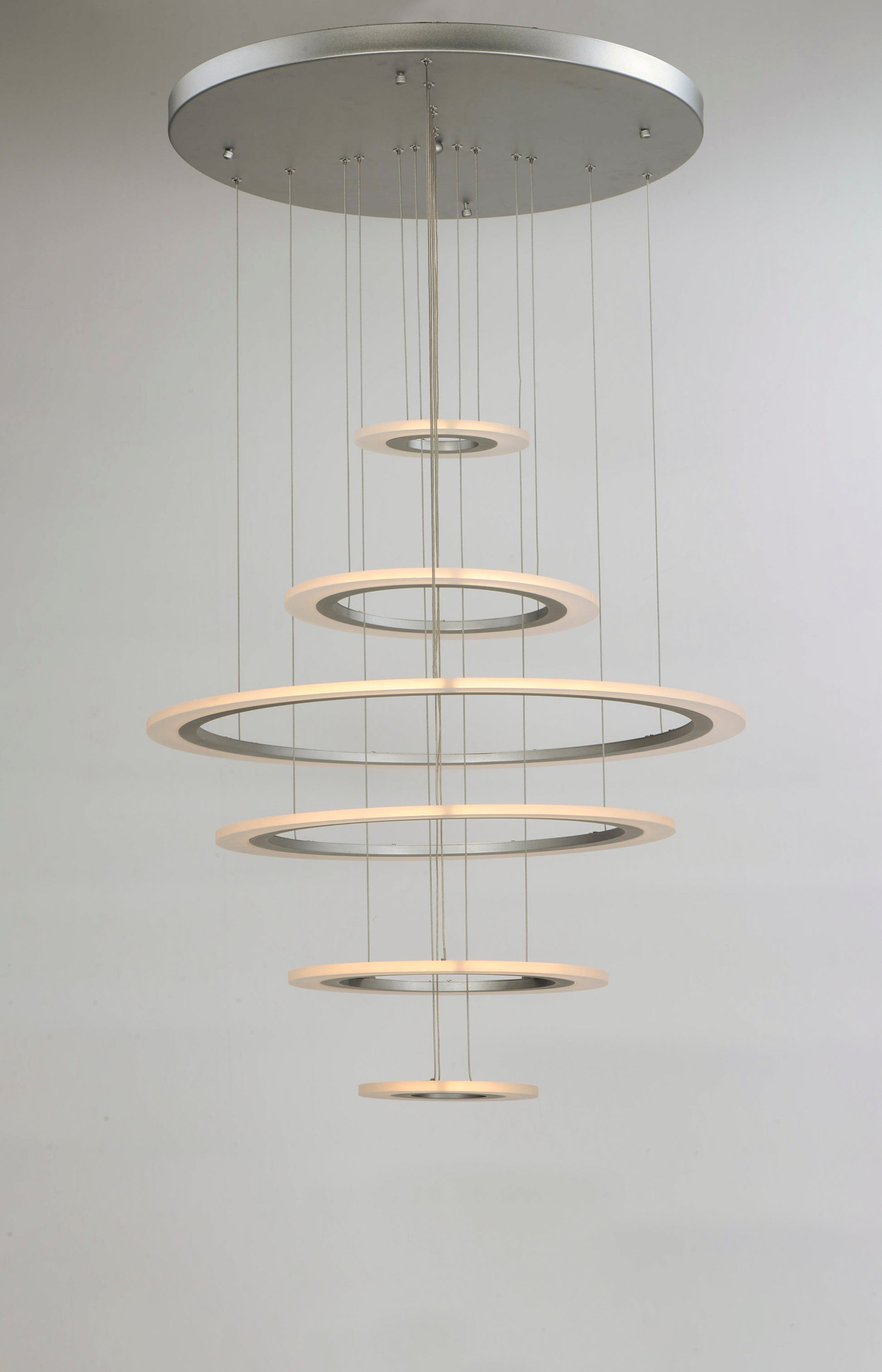 Saturn II 6-Light LED Pendant Matte Silver by ET2