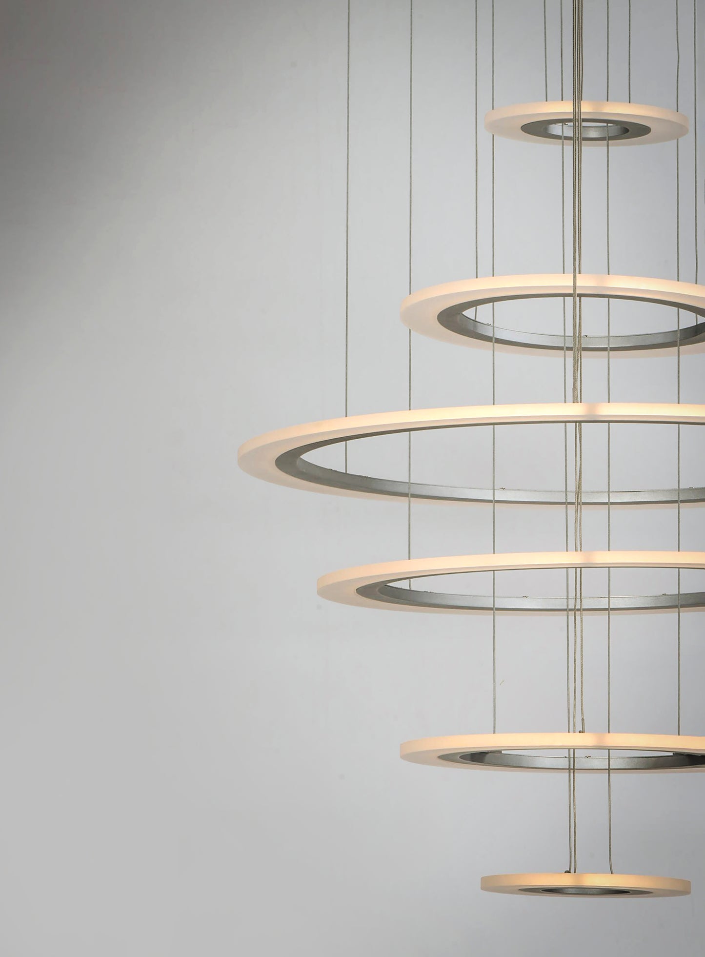 Saturn II 6-Light LED Pendant Matte Silver by ET2