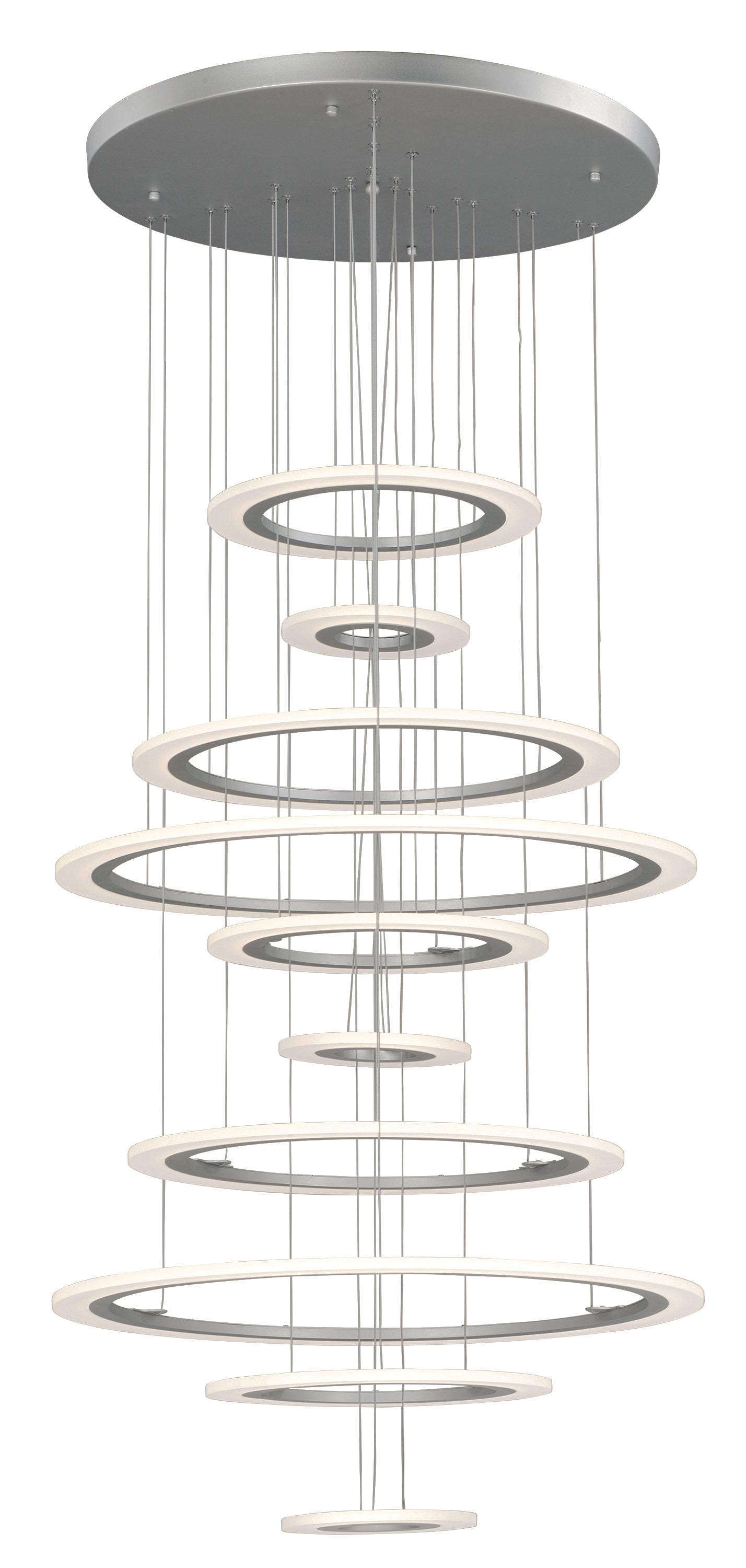 Saturn II 10-Light LED Pendant Matte Silver by ET2