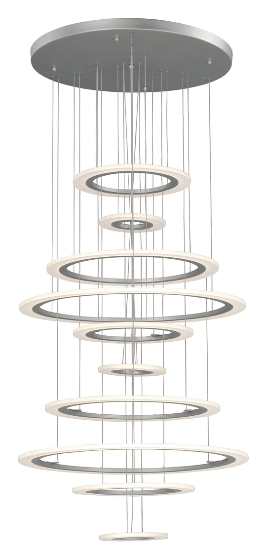 Saturn II 10-Light LED Pendant Matte Silver by ET2