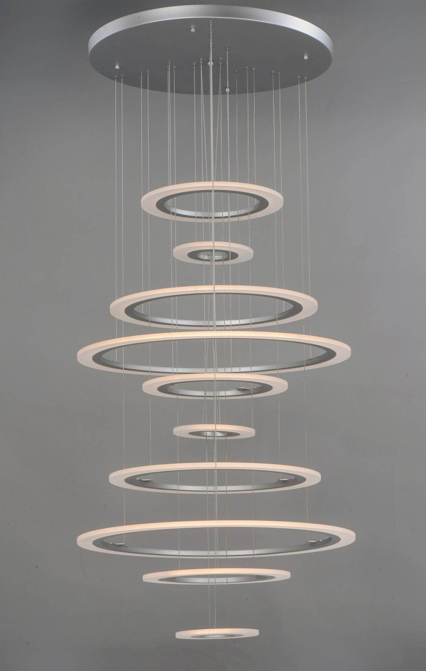 Saturn II 10-Light LED Pendant Matte Silver by ET2