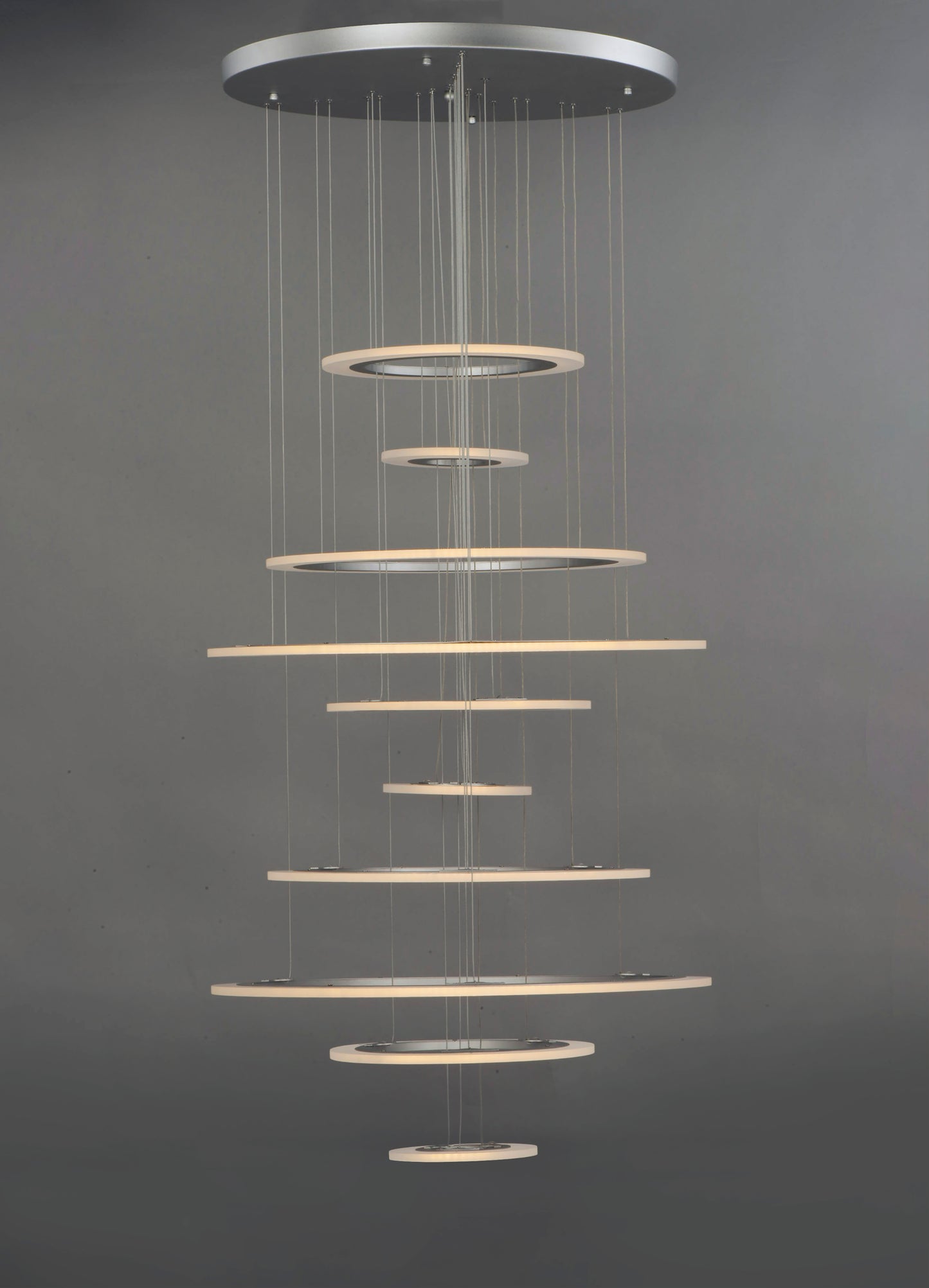 Saturn II 10-Light LED Pendant Matte Silver by ET2
