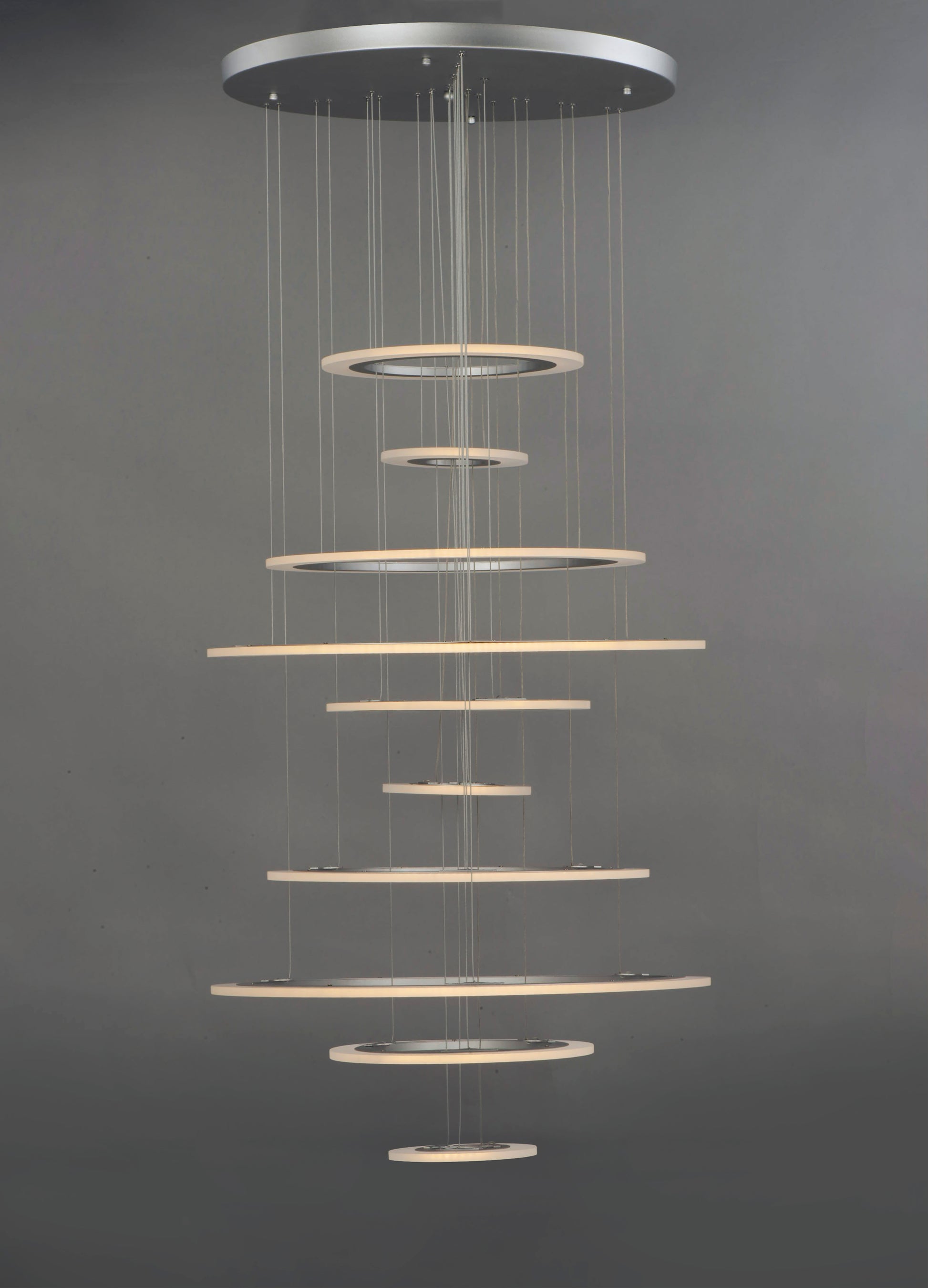Saturn II 10-Light LED Pendant Matte Silver by ET2