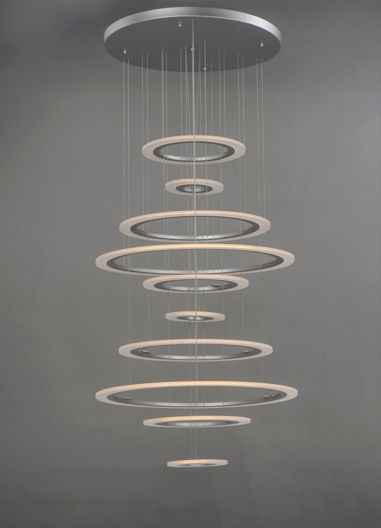 Saturn II 10-Light LED Pendant Matte Silver by ET2