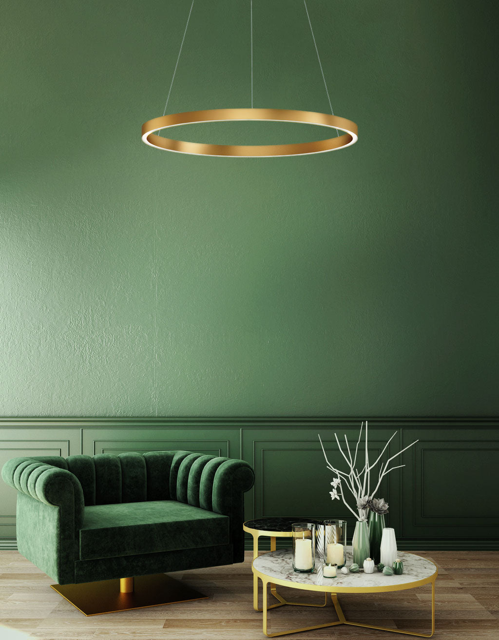 Groove 24" LED Pendant WiZ Gold by ET2