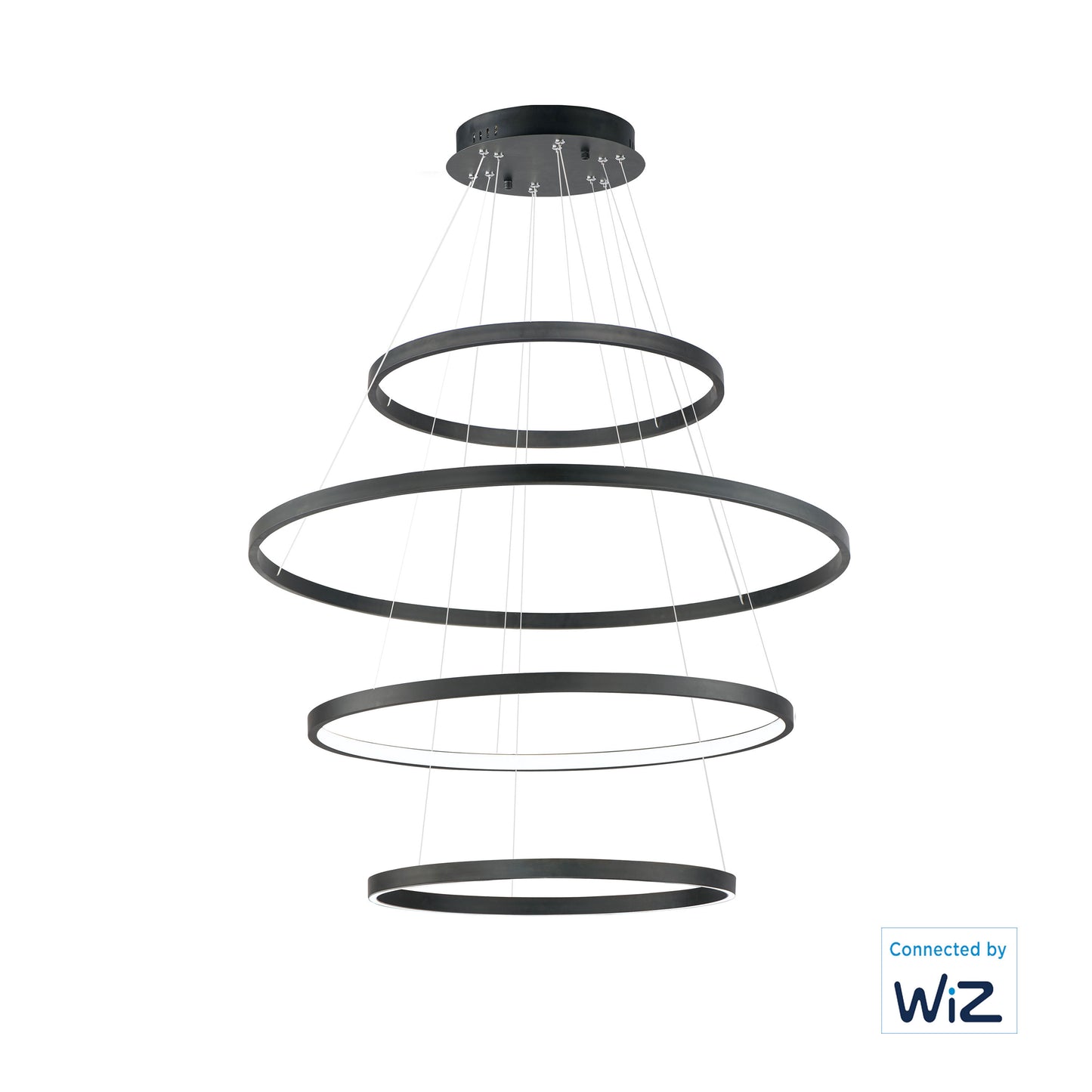 Groove 4-Tier LED Pendant WiZ Black by ET2