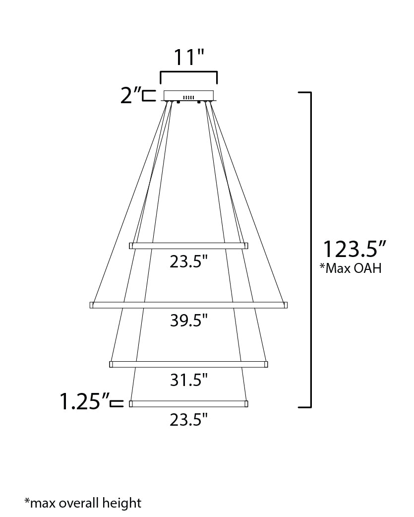 Groove 4-Tier LED Pendant WiZ Gold by ET2