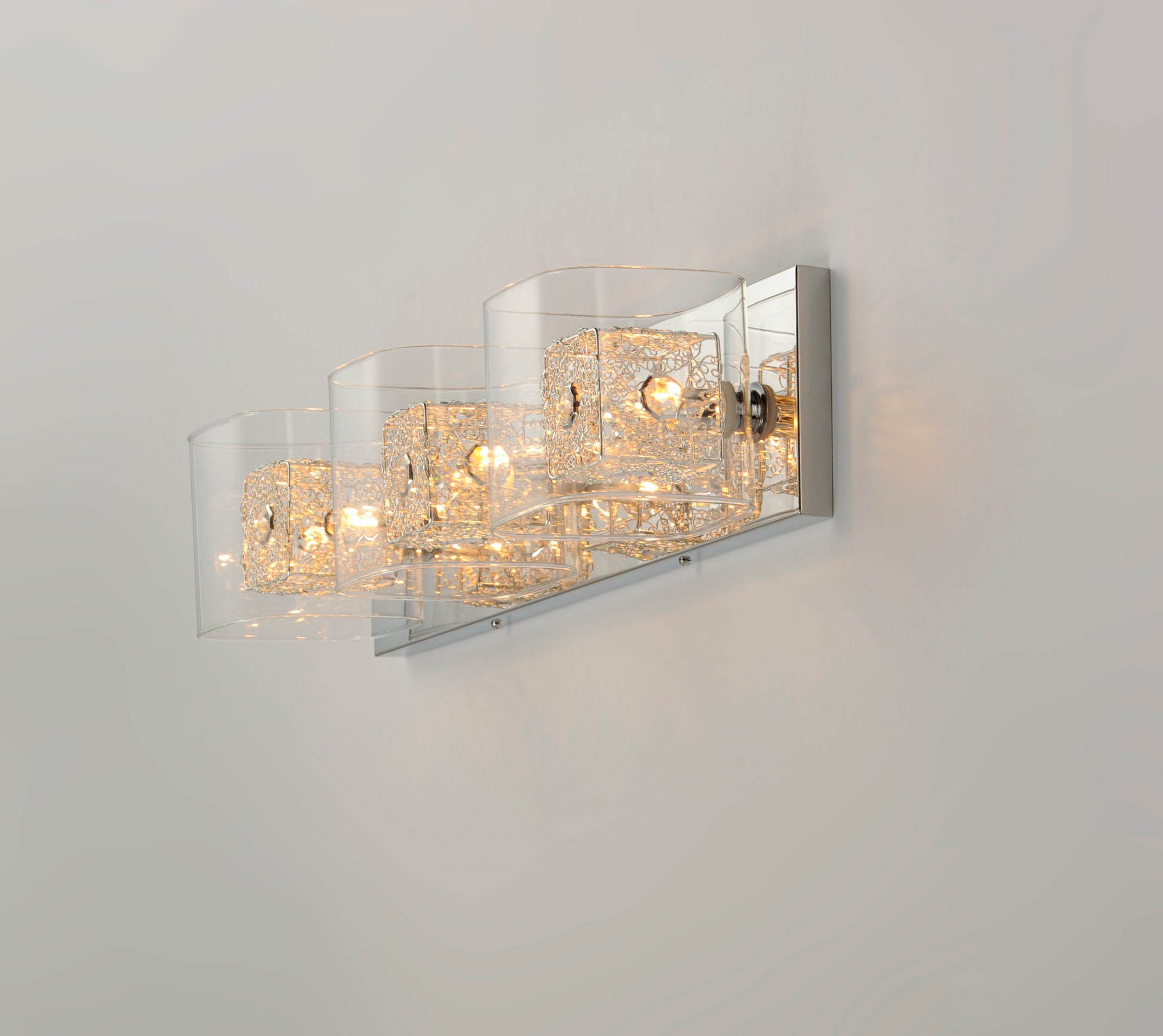 Gem 3-Light Bath Vanity with SV Shade Polished Chrome by ET2