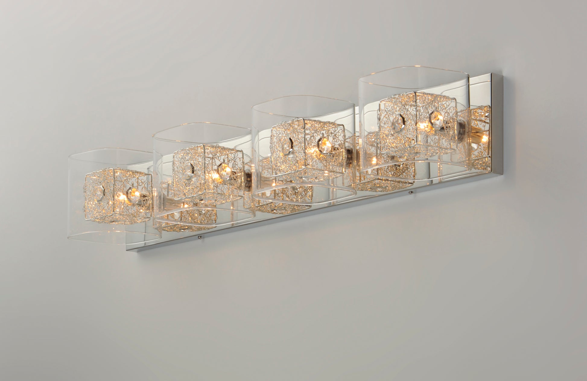 Gem 4-Light Bath Vanity with SV Shade Polished Chrome by ET2