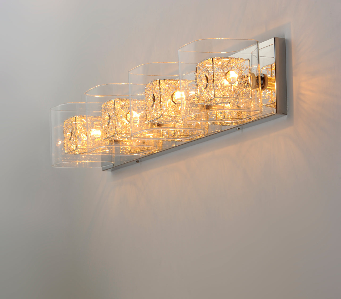 Gem 4-Light Bath Vanity with SV Shade Polished Chrome by ET2