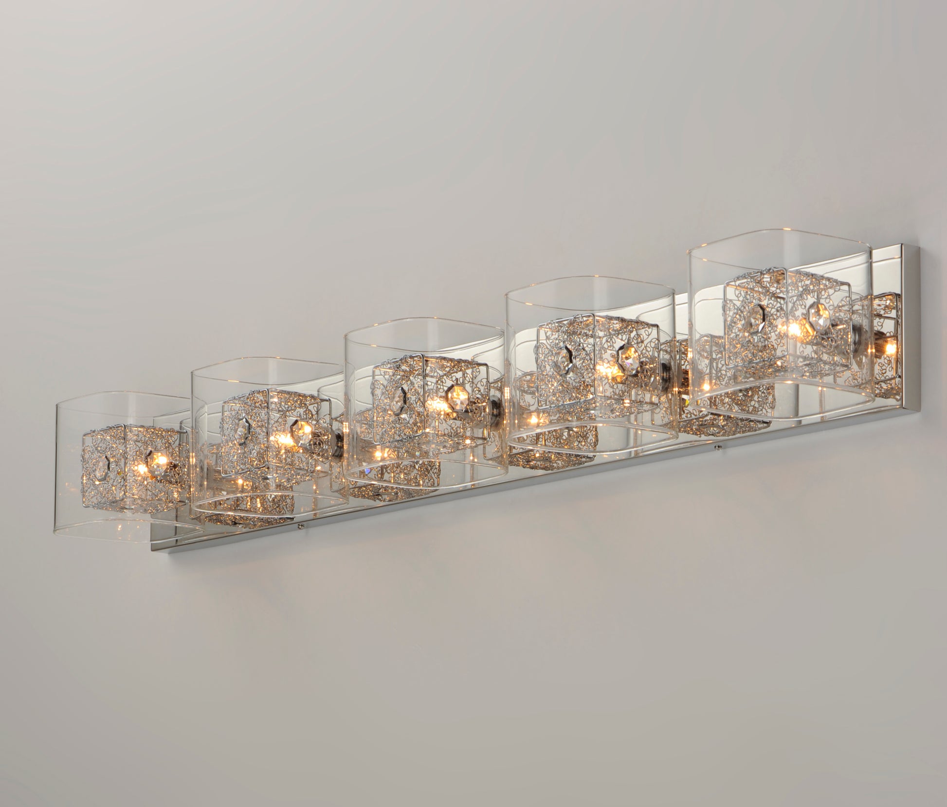Gem 5-Light Bath Vanity with PC Shade Polished Chrome by ET2