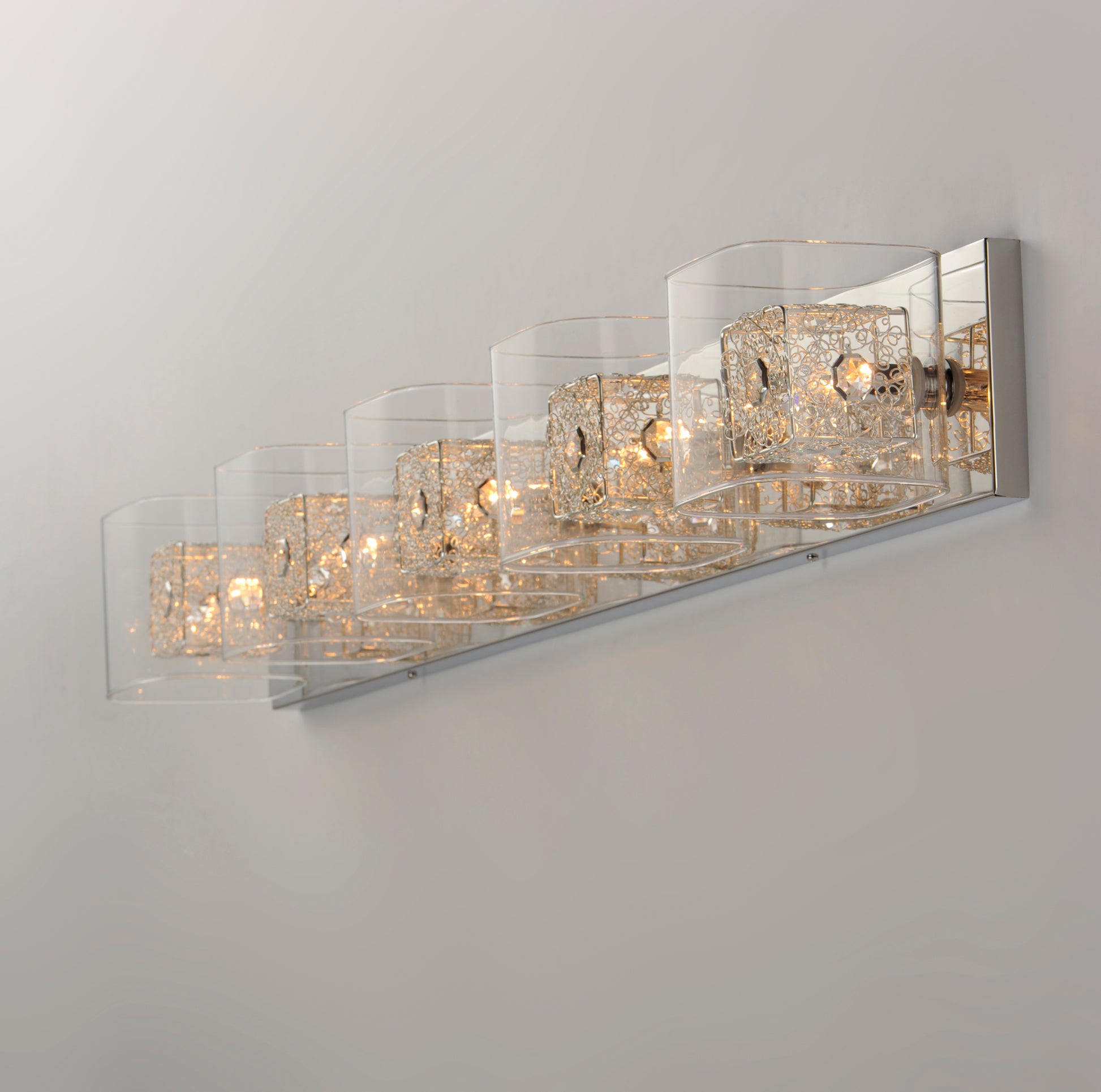 Gem 5-Light Bath Vanity with SV Shade Polished Chrome by ET2