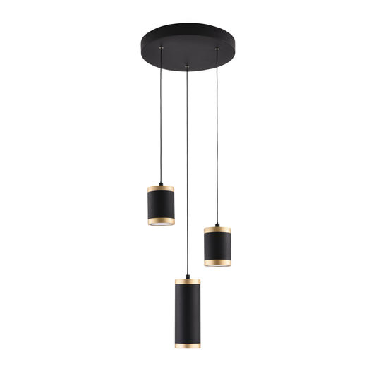 Cuff 3-Light Pendant Black/Gold by ET2