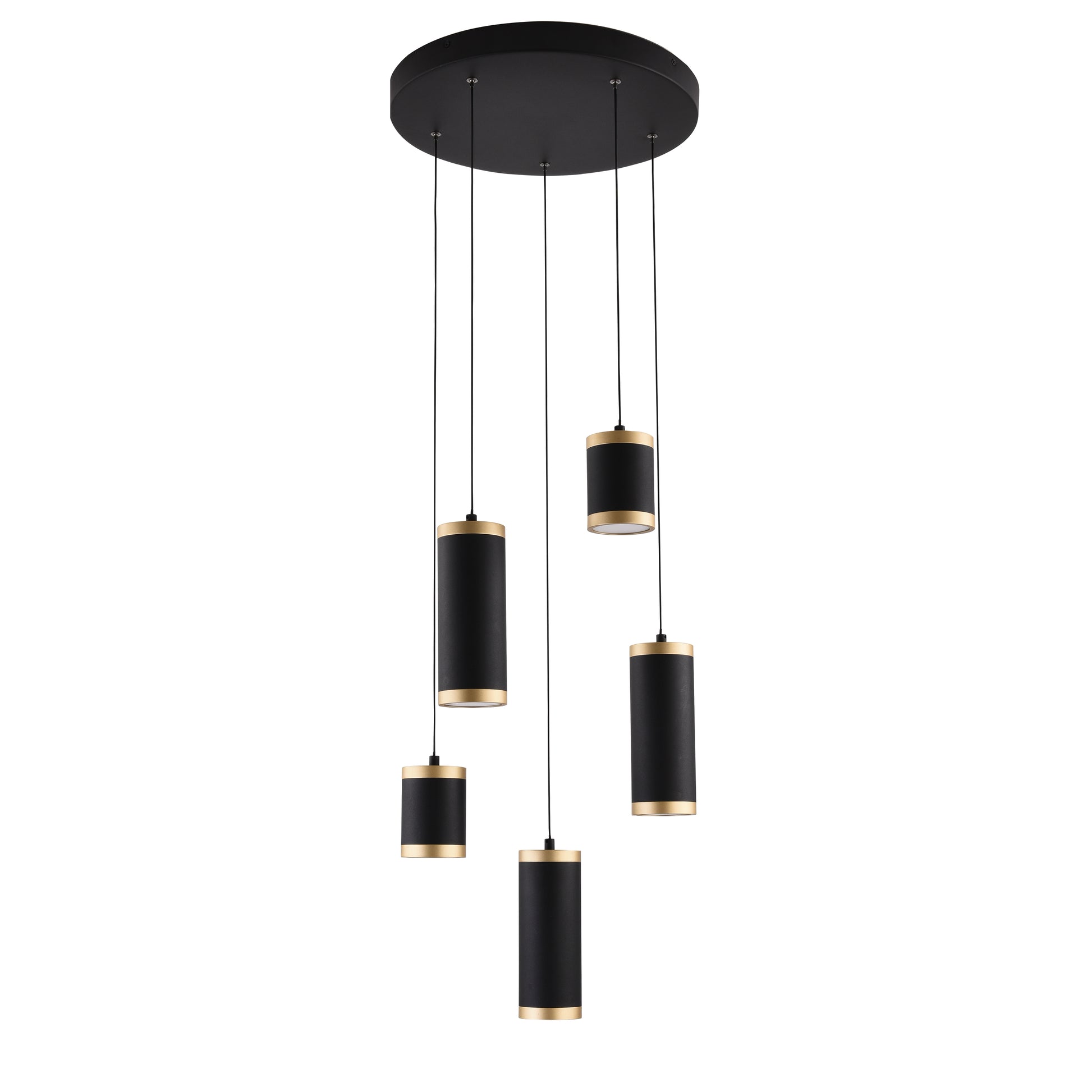 Cuff 5-Light Pendant Black/Gold by ET2