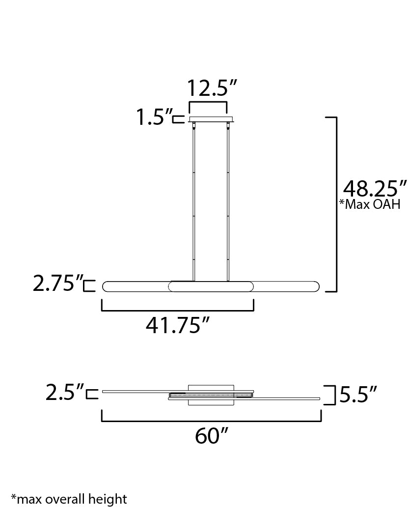 Belt Adjustable Linear Pendant Black by ET2