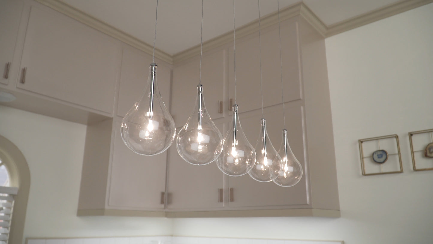 Larmes 5-Light Pendant Polished Chrome by ET2