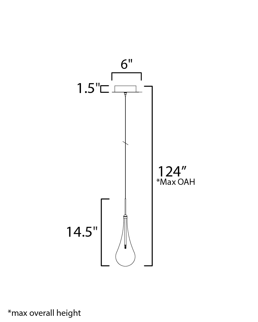 Larmes LED Pendant Polished Chrome by ET2